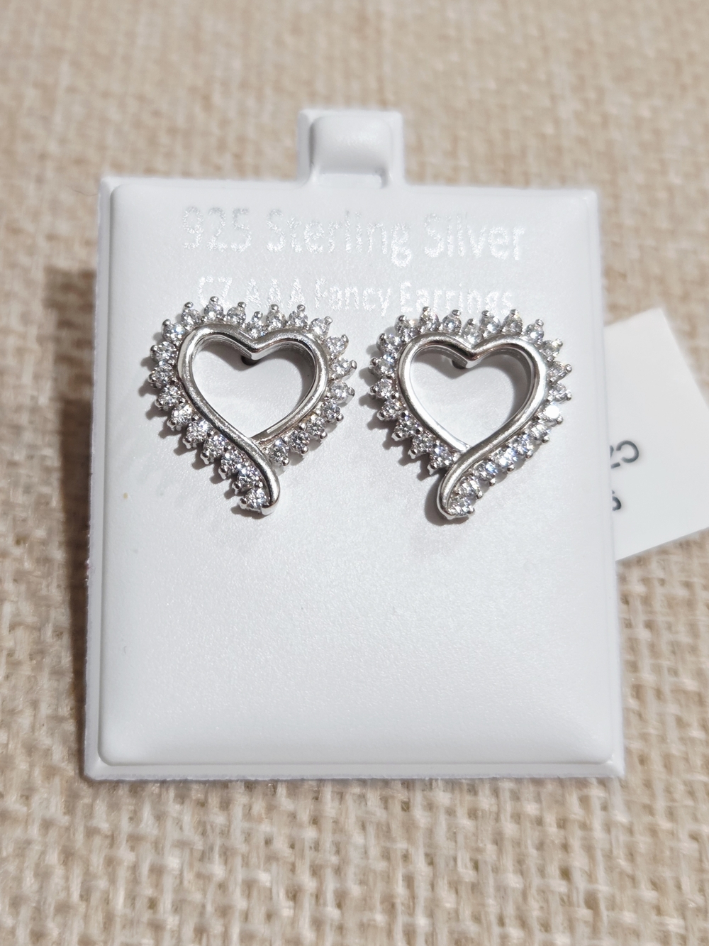 Sterling Silver Heart Halo Stud Earrings - Silver